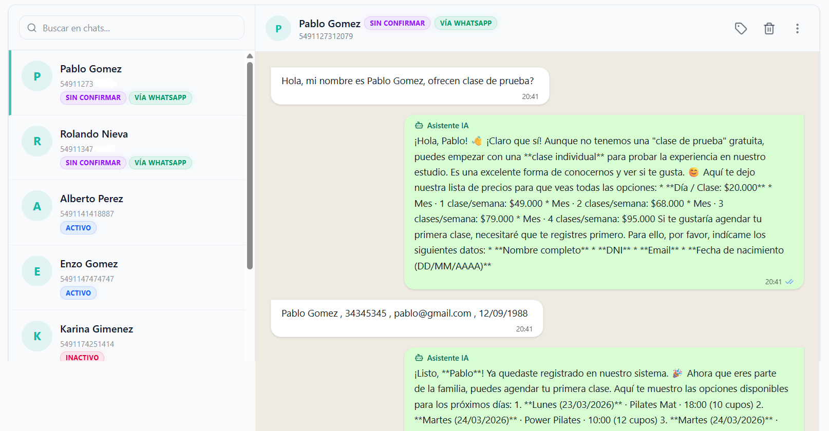 El asistente de IA que atiende por vos.